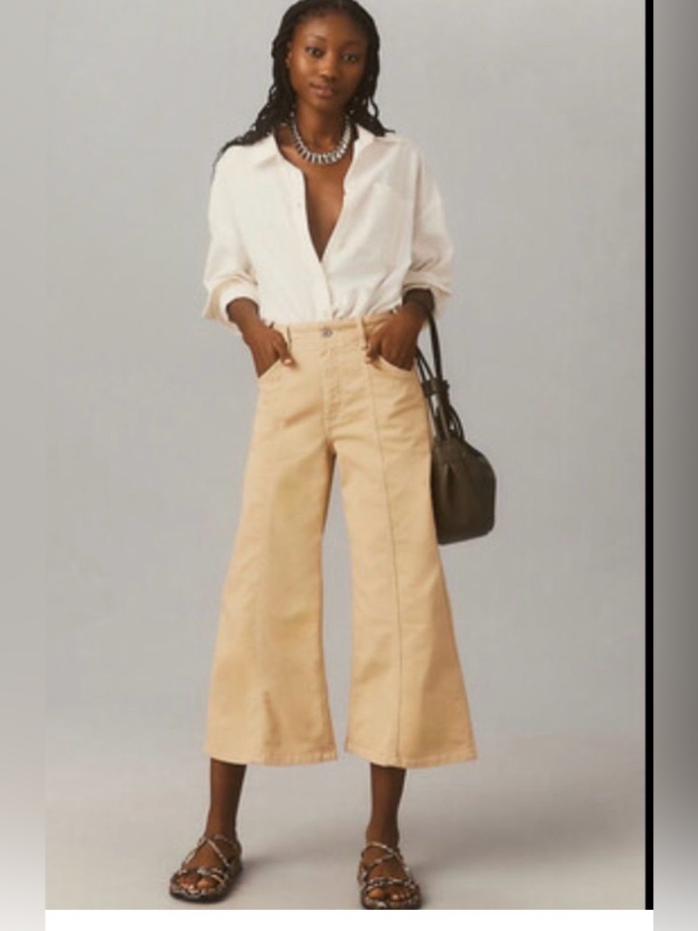 Anthropologie The Delaney Crop Clean-Seamed High-Rise Wide-Leg Jeans